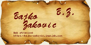 Bajko Zaković vizit kartica